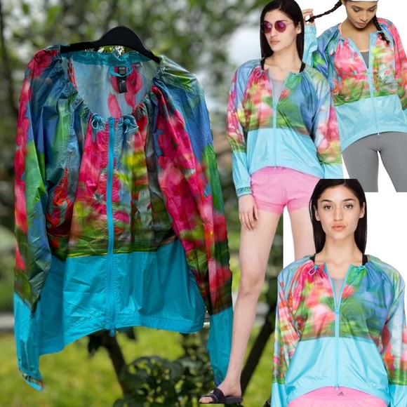 ADIDAS BY STELLA MCCARTNEY Adizero Printed Running Jacket - Sz M - Picture 1 of 15